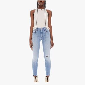 Mother Denim The Looker Step Ankle Fray in Despite